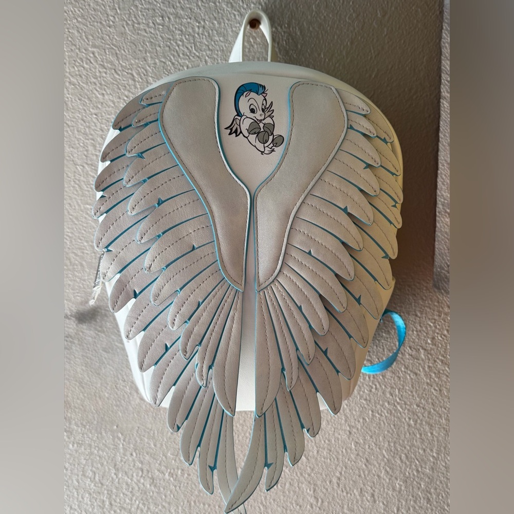 Danielle Nicole White and Blue Winged Backpack